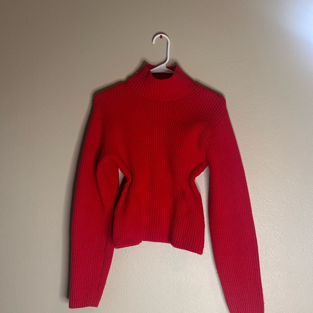 H&M Vibrant Red Cowl Neck Sweater